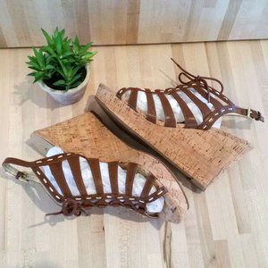 Guess Lace-Up Strappy Platform Wedge Sandal. Size 10M